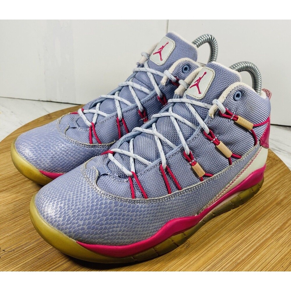 Jordan Prime Flight Gray Hyper Fuchsia Kids Basketball Sneakers 616593 009 Sz4Y